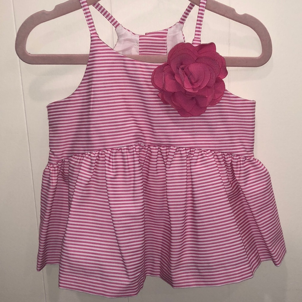 Janie and Jack pink striped tank 18-24M